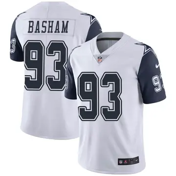 Nike Tarell Basham Men's Limited Dallas Cowboys White Color Rush Vapor Untouchable Jersey