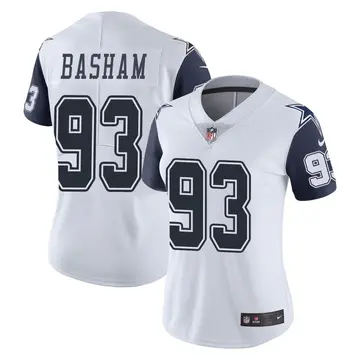 Nike Tarell Basham Women's Limited Dallas Cowboys White Color Rush Vapor Untouchable Jersey