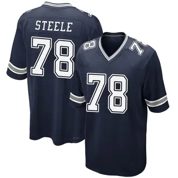 Nike Terence Steele Men's Game Dallas Cowboys Navy Team Color Jersey