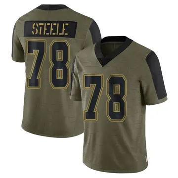 Nike Terence Steele Men's Limited Dallas Cowboys Olive 2021 Salute To Service Jersey