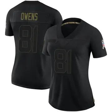 Nike Terrell Owens Women's Limited Dallas Cowboys Black 2020 Salute To Service Jersey
