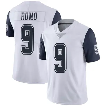 Nike Tony Romo Men's Limited Dallas Cowboys White Color Rush Vapor Untouchable Jersey