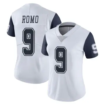 Nike Tony Romo Women's Limited Dallas Cowboys White Color Rush Vapor Untouchable Jersey