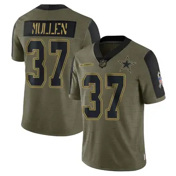 Nike Trayvon Mullen Men's Limited Dallas Cowboys Olive 2021 Salute To Service Jersey