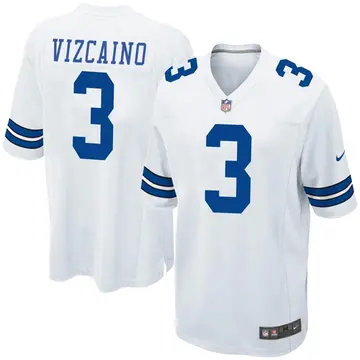 Nike Tristan Vizcaino Men's Game Dallas Cowboys White Jersey