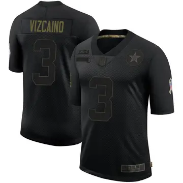 Nike Tristan Vizcaino Men's Limited Dallas Cowboys Black 2020 Salute To Service Jersey