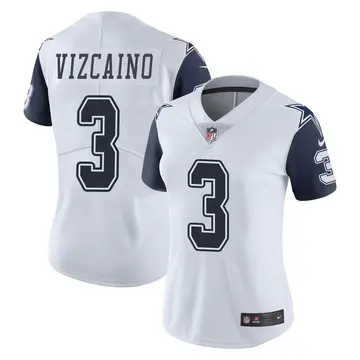 Nike Tristan Vizcaino Women's Limited Dallas Cowboys White Color Rush Vapor Untouchable Jersey