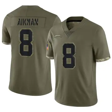 Nike Troy Aikman Men's Limited Dallas Cowboys Olive 2022 Salute To Service Jersey