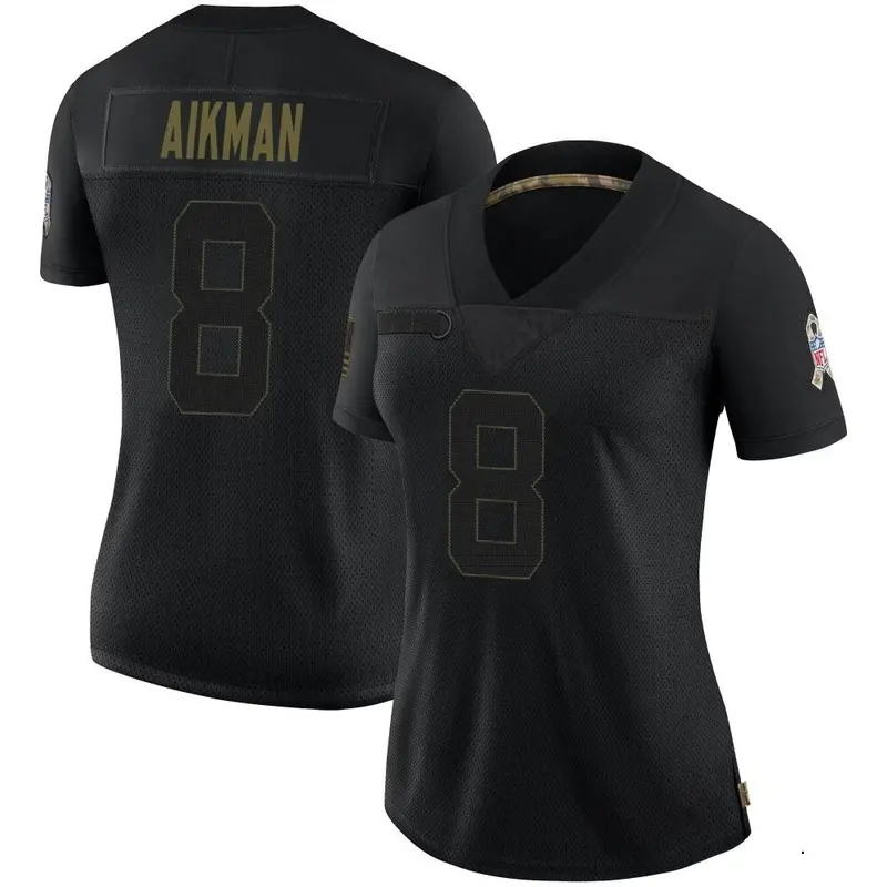 Nike Troy Aikman Women's Limited Dallas Cowboys Black 2020 Salute To Service Jersey
