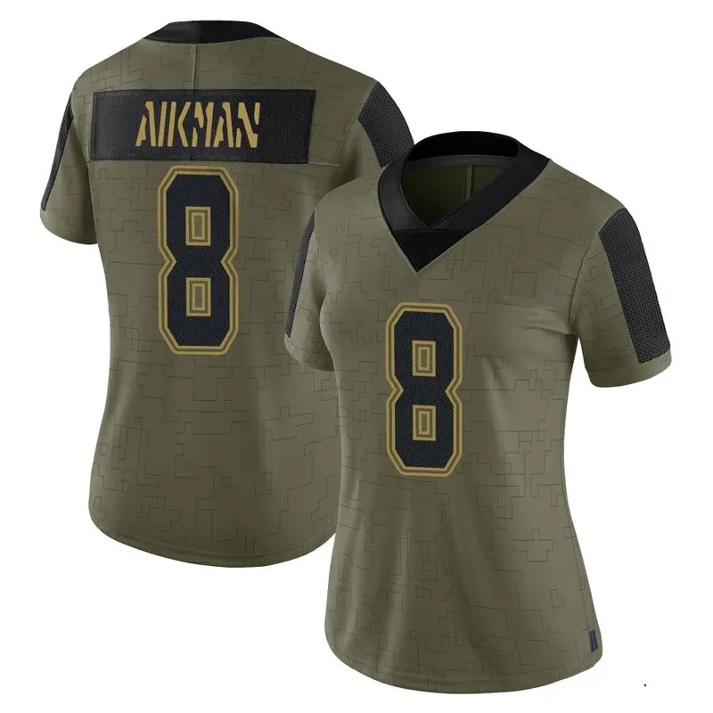 Nike Troy Aikman Women's Limited Dallas Cowboys Olive 2021 Salute To Service Jersey