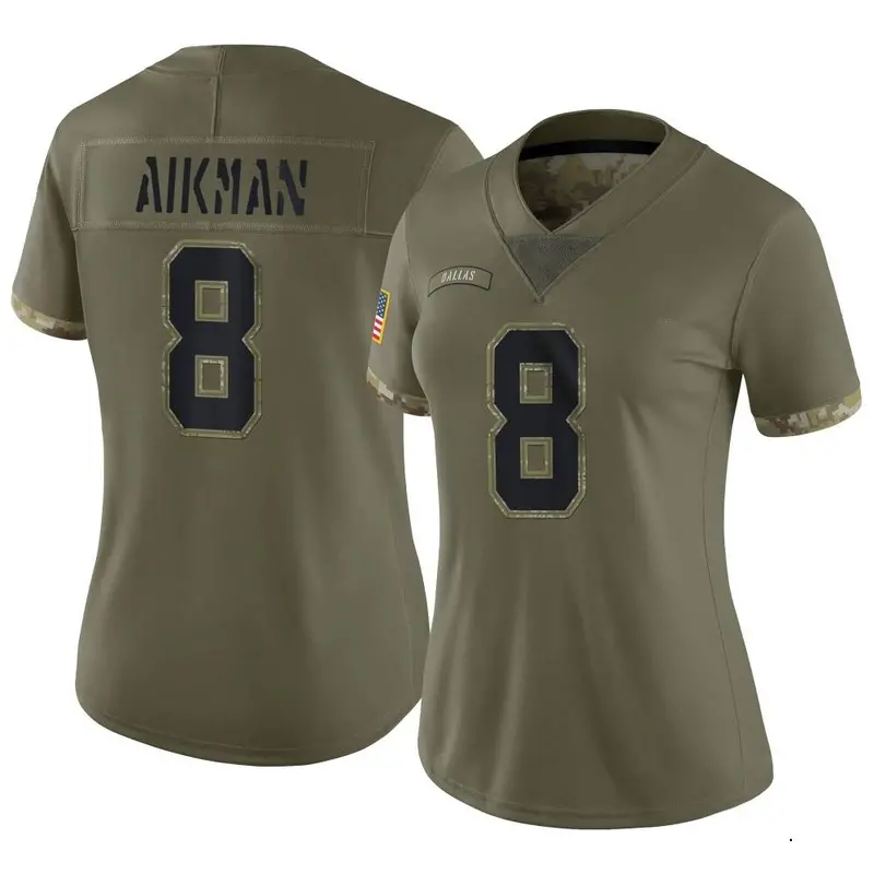 Nike Troy Aikman Women's Limited Dallas Cowboys Olive 2022 Salute To Service Jersey