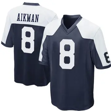 Nike Troy Aikman Youth Game Dallas Cowboys Navy Blue Throwback Jersey