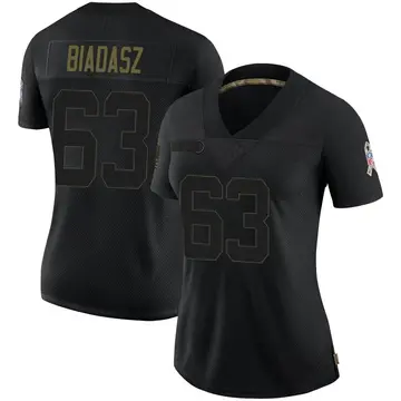 Nike Tyler Biadasz Women's Limited Dallas Cowboys Black 2020 Salute To Service Jersey