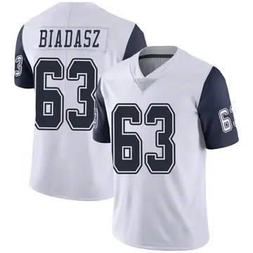 Nike Tyler Biadasz Youth Limited Dallas Cowboys White Color Rush Vapor Untouchable Jersey