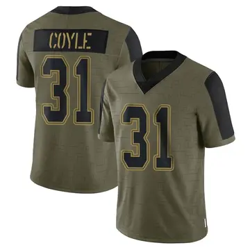Nike Tyler Coyle Men's Limited Dallas Cowboys Olive 2021 Salute To Service Jersey