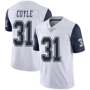 Nike Tyler Coyle Youth Limited Dallas Cowboys White Color Rush Vapor Untouchable Jersey