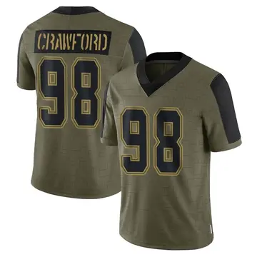 Nike Tyrone Crawford Men's Limited Dallas Cowboys Olive 2021 Salute To Service Jersey