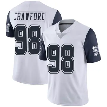 Nike Tyrone Crawford Men's Limited Dallas Cowboys White Color Rush Vapor Untouchable Jersey
