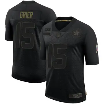 Nike Will Grier Men's Limited Dallas Cowboys Black 2020 Salute To Service Jersey