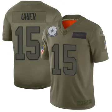 Nike Will Grier Men's Limited Dallas Cowboys Camo 2019 Salute to Service Jersey